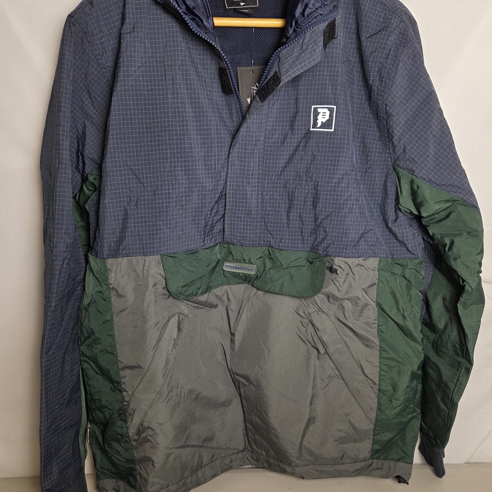 Primative Men's Blue and Green Jacket Hooded Lightweight